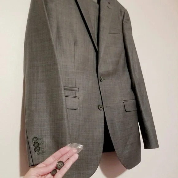 Express Gray Suit (blazer&pants) Matching Photographer & Producer Wool Blend Set - Picture 12 of 12